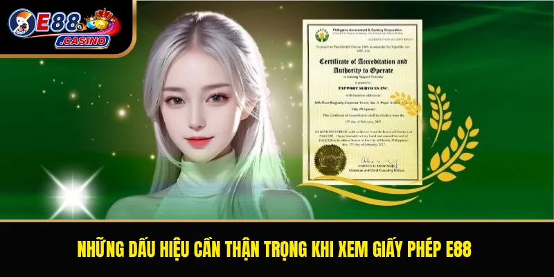 Những dấu hiệu cần thận trọng khi xem giấy phép E88
