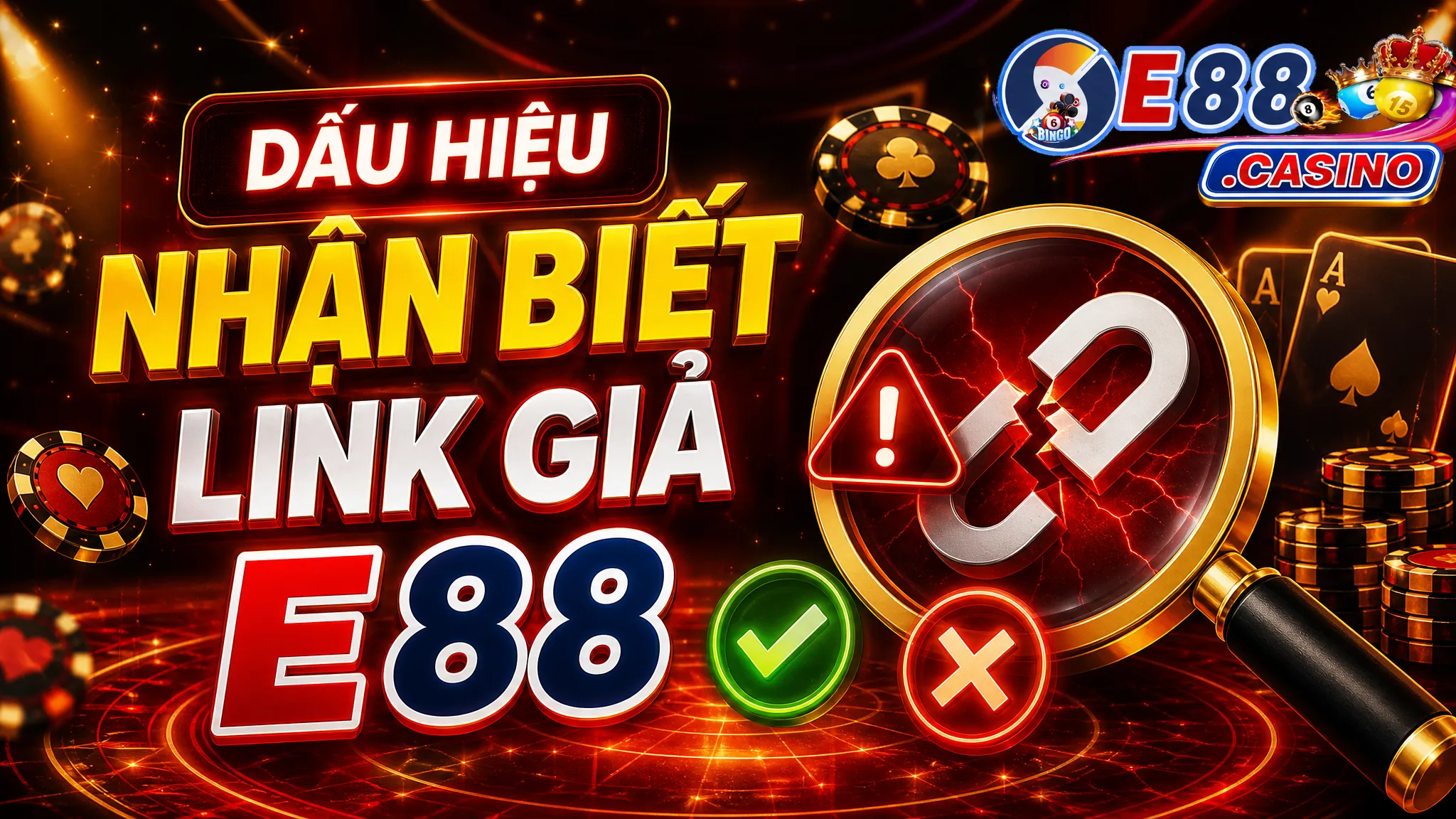Dấu hiệu nhận biết link giả E88